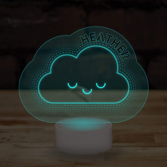 Personalised Cloud Name Lamp Custom 3D Effect Sleep Nightlight 7 Colour LED USB Table Bedroom Desk Lamp - DirectlyPersonalised