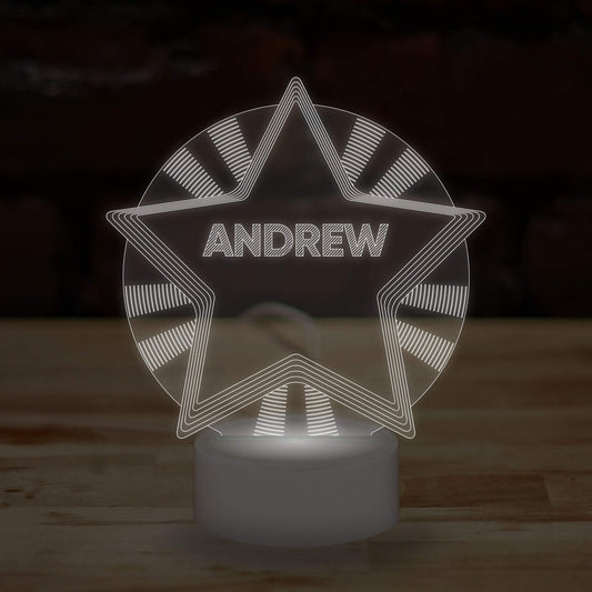Personalised Star Name Lamp Custom 3D Effect Nightlight 7 Colour LED USB Table Bedroom Desk Lamp - DirectlyPersonalised