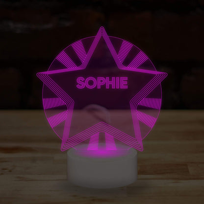 Personalised Star Name Lamp Custom 3D Effect Nightlight 7 Colour LED USB Table Bedroom Desk Lamp - DirectlyPersonalised
