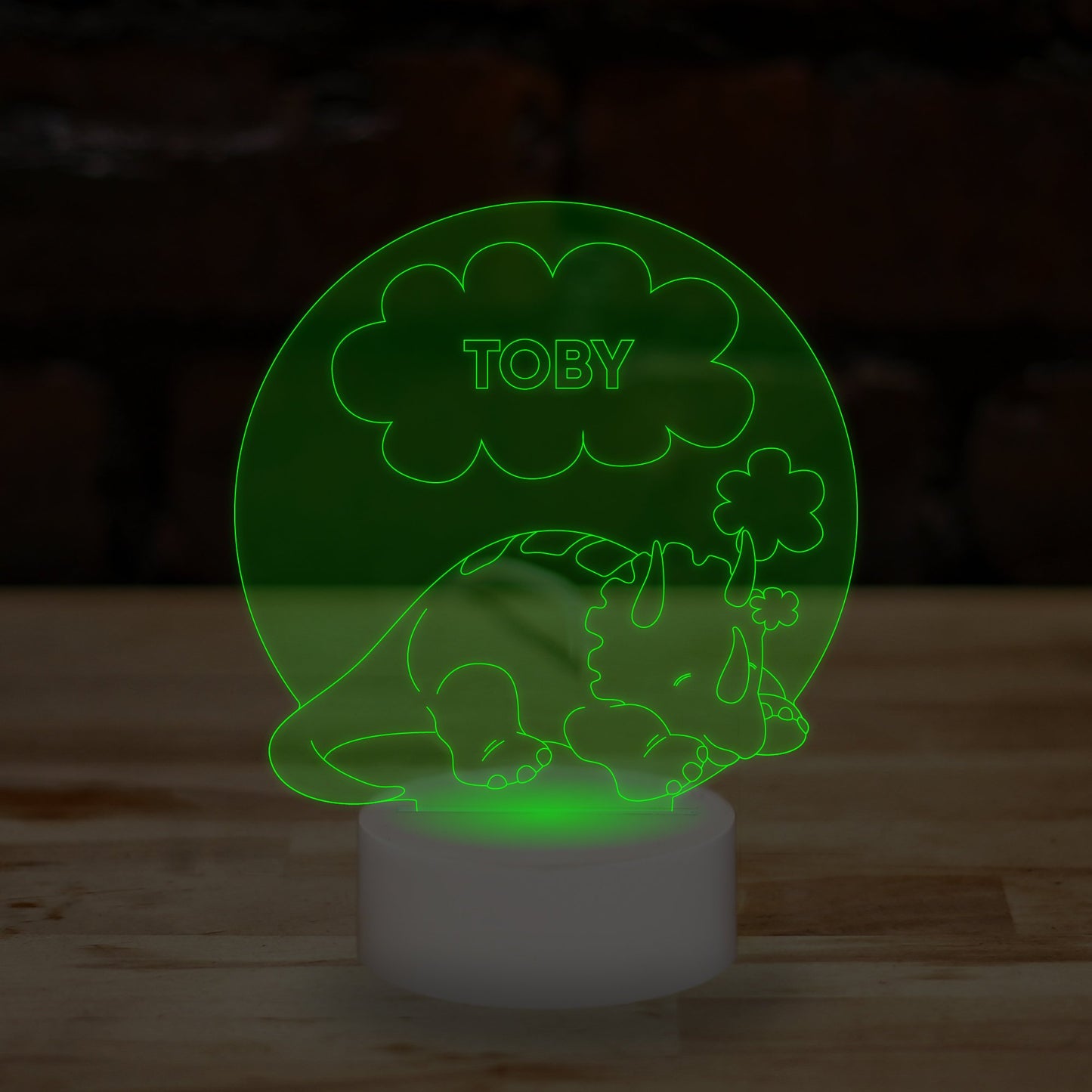 Personalised Dinosaur Lamp Custom 3D Effect Sleep Nightlight 7 Colour LED USB Table Bedroom Desk Lamp .a. - DirectlyPersonalised
