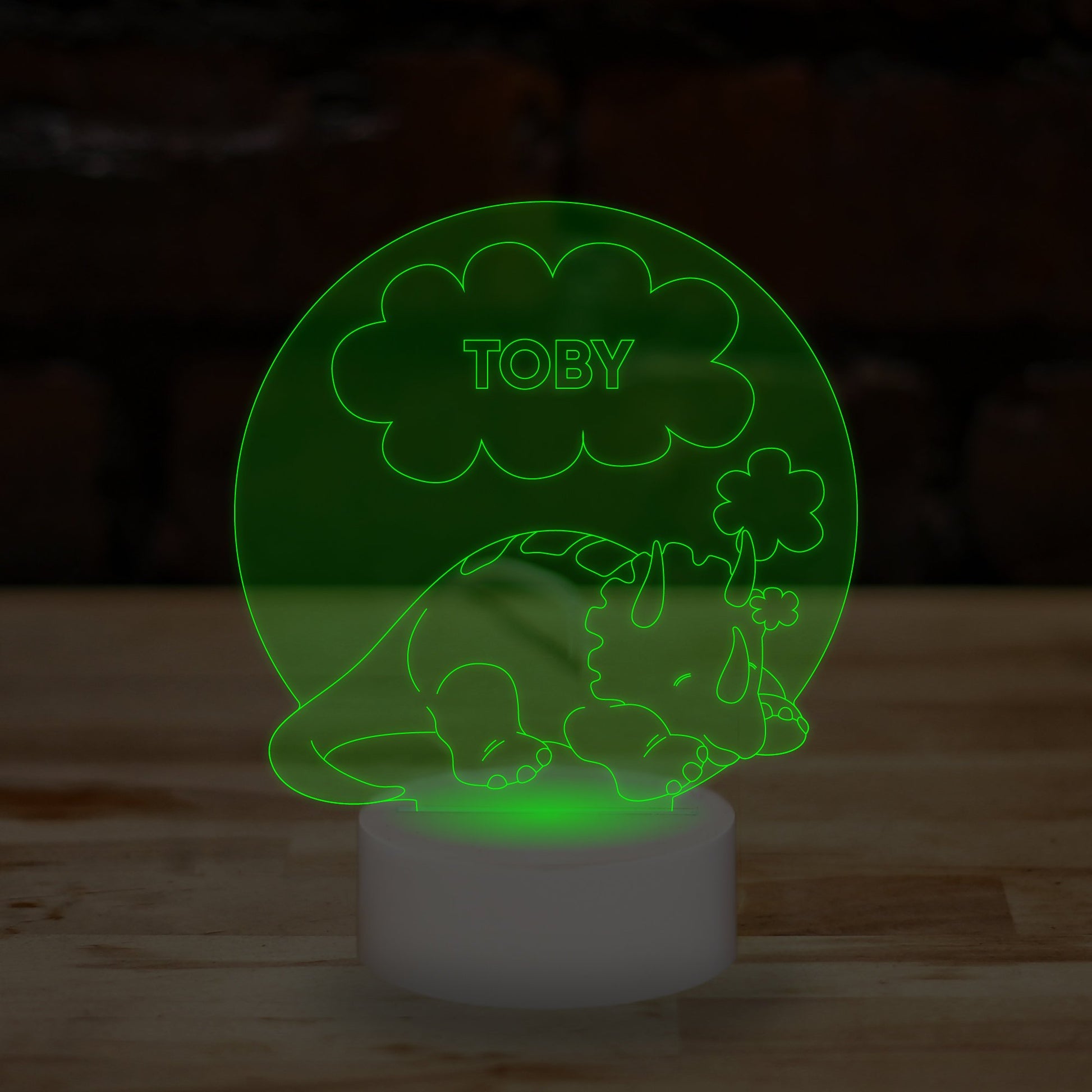 Personalised Dinosaur Lamp Custom 3D Effect Sleep Nightlight 7 Colour LED USB Table Bedroom Desk Lamp .a. - DirectlyPersonalised