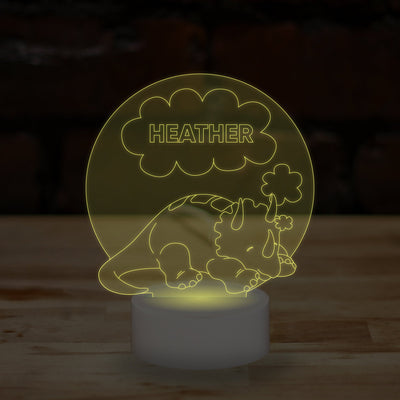 Personalised Dinosaur Lamp Custom 3D Effect Sleep Nightlight 7 Colour LED USB Table Bedroom Desk Lamp .a. - DirectlyPersonalised
