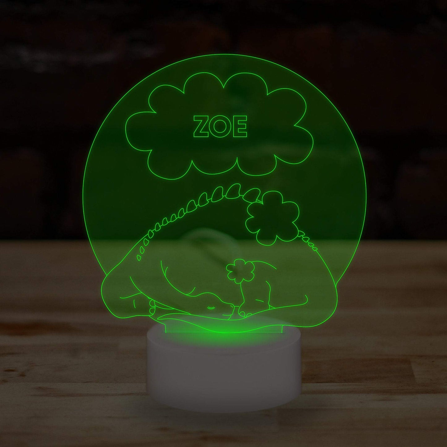 Personalised Dinosaur Lamp Custom 3D Effect Sleep Nightlight 7 Colour LED USB Table Bedroom Desk Lamp .b. - DirectlyPersonalised