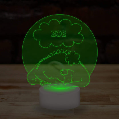 Personalised Dinosaur Lamp Custom 3D Effect Sleep Nightlight 7 Colour LED USB Table Bedroom Desk Lamp .b. - DirectlyPersonalised