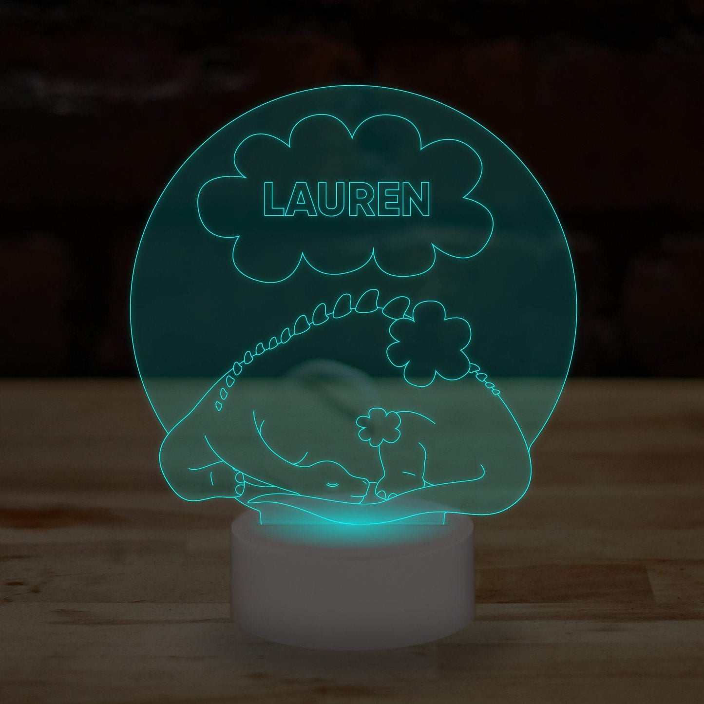 Personalised Dinosaur Lamp Custom 3D Effect Sleep Nightlight 7 Colour LED USB Table Bedroom Desk Lamp .b. - DirectlyPersonalised