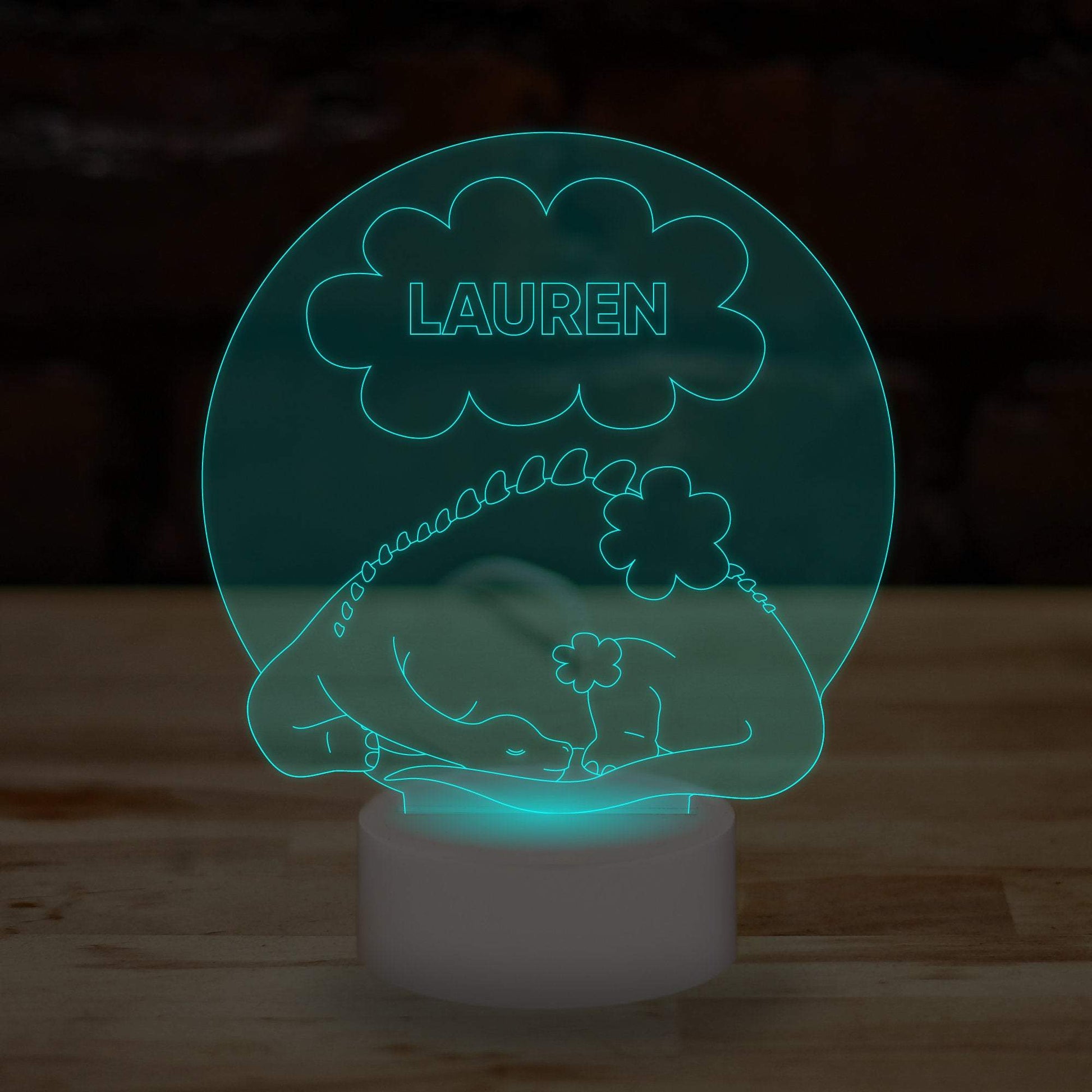Personalised Dinosaur Lamp Custom 3D Effect Sleep Nightlight 7 Colour LED USB Table Bedroom Desk Lamp .b. - DirectlyPersonalised