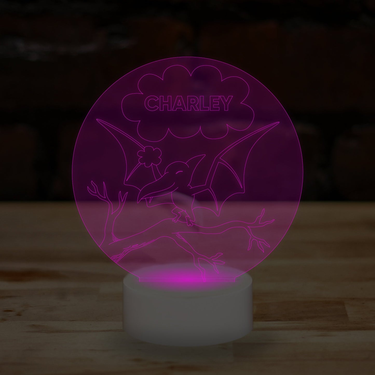 Personalised Dinosaur Lamp Custom 3D Effect Sleep Nightlight 7 Colour LED USB Table Bedroom Desk Lamp .c. - DirectlyPersonalised