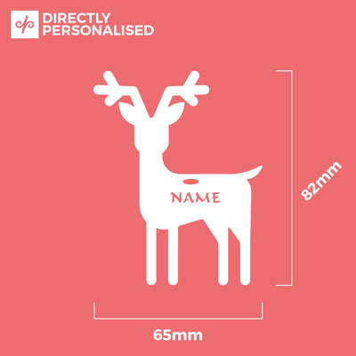 Personalised Custom White Rudolph Reindeer Christmas Tree Bauble Festive Decoration Ornament Decorations Best Personalise Name Xmas .r. - DirectlyPersonalised