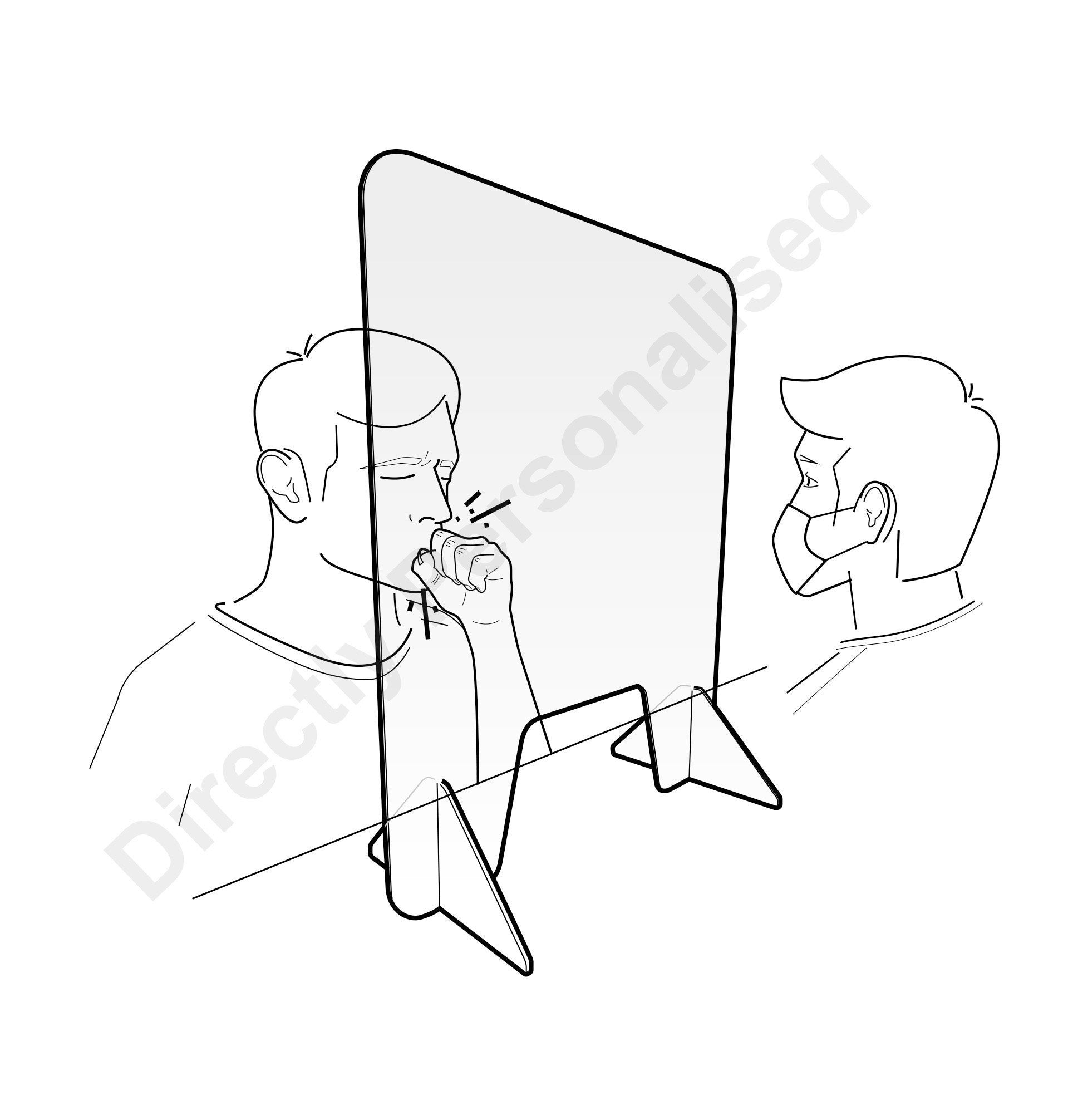 Sneeze Guard Barrier | Cough Guard | FREE Shipping in UK | Clear Plastic Barrier | Cashier | Nail Salon | Counter Bank | Employee Protection - DirectlyPersonalised